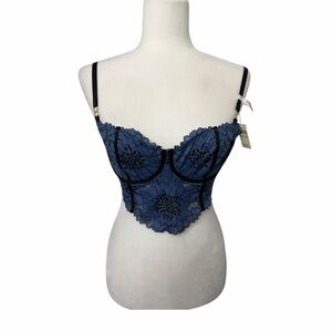 Aerie Midnight Blue Lace Balconette Bustier